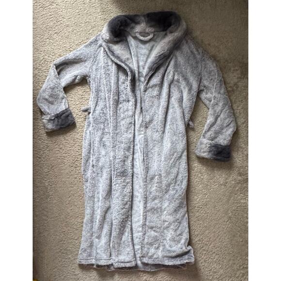 SOFT & WARM TEDDY FAUX FUR SHERPA PLUSH HOODED GOWN ROBE BLANKET Fits S-XL - Picture 1 of 5